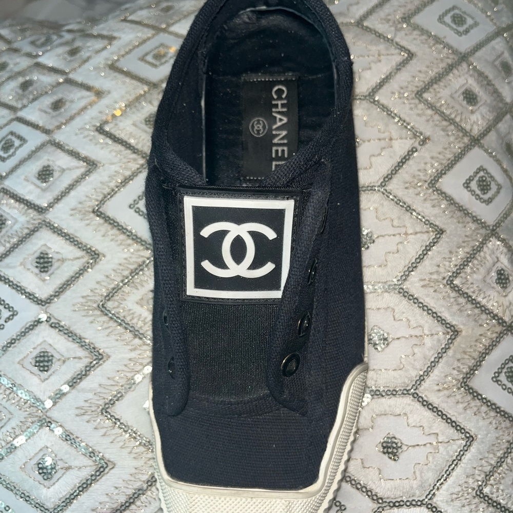 Chanel Black Canvas Sneakers - Picture 5 of 6